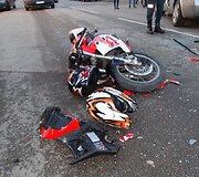 Mopedas &bdquo;Aprilia RS50&ldquo; po avarijos Alytuje 