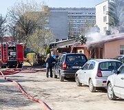 Gaisras &Scaron;vyturio gatvėje, Vilniuje.