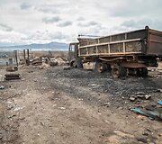 Pievų gaisro padariniai Chakasijoje