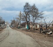 Pievų gaisro padariniai Chakasijoje