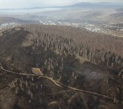 Pievų gaisro padariniai Chakasijoje