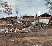 Pievų gaisro padariniai Chakasijoje