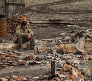 Pievų gaisro padariniai Chakasijoje