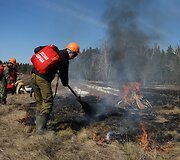 Pievų gaisro padariniai Chakasijoje