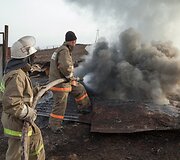 Pievų gaisro padariniai Chakasijoje