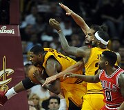 &bdquo;Cleveland Cavaliers&ldquo; ir &bdquo;Chicago Bulls&ldquo; rungtynių akimirka