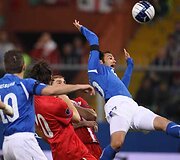 Futbolo rungtynės tarp Italijos ir Serbijos rinktinių
