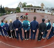 Kariuomenės vadas ir &scaron;tabo kari&scaron;kiai Vilniaus Vingio parko stadione