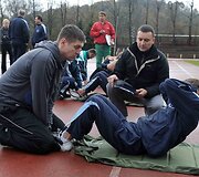 Kariuomenės vadas ir &scaron;tabo kari&scaron;kiai Vilniaus Vingio parko stadione