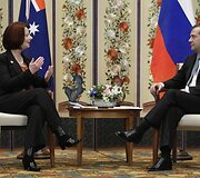 Australijos ministrė pirmininkė Julia Gillard ir Rusijos prezidentas Dmitrijus Medvedevas