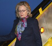 JAV valstybės sekretorė Hillary Clinton atskrido į Lisaboną