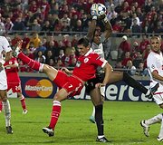 &bdquo;Benfica&ldquo; ir &bdquo;Hapoel&rdquo; rungtynių akimirka