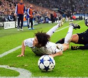 &bdquo;Shalke&rdquo; ir &bdquo;Olympique&rdquo; rungtynių akimirka