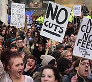Protestuojantys studentai