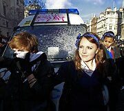 Protestuojantys studentai