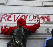 Protestuojantys studentai
