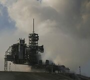 Tu&scaron;čia pakilimo platforma po &bdquo;Discovery&ldquo; erdvėlaivio starto.