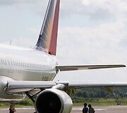 Nuo pakilimo tako nuvažiavęs &bdquo;Airbus A320&ldquo; lėktuvas.
