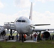 Nuo pakilimo tako nuvažiavęs &bdquo;Airbus A320&ldquo; lėktuvas.