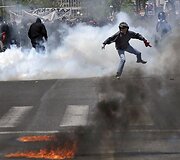Protestuotojas Atėnuose