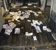 Paslėptos kontrabandinės cigaretės