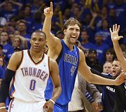 Russellas Westbrookas ir Dirkas Nowitzki