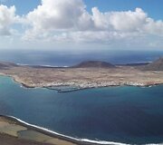 La Graciosa sala nuo Mirador del Rio apžvalgos aik&scaron;telės