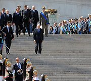 Italijos prezidentas Giorgio Napolitano (centre)