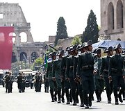 Italijos kariuomenės parado akimirka