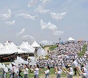 Pietų Korėjos katalikų vienuolės paleido į dangų karvelio formos balionus