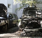 Sudegę automobiliai