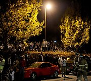 Protestuojantys studentai Pensilvanijoje