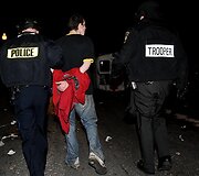 Vedamas policijos sulaikytas studentas