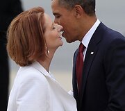 Australijos ministrė pirmininkė Julia Gillard ir JAV prezidentas Barackas Obama