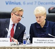 Audronius Ažubalis ir Lietuvos prezidentė Dalia Grybauskaitė