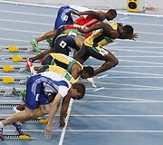 Usainas Boltas buvo diskvalifikuotas 100 metrų finale