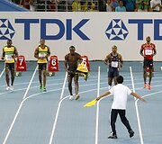 Usainas Boltas buvo diskvalifikuotas 100 metrų finale