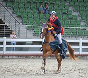 4-mečių žirgų grupės čempionas Justas Gabalis su žirgu Cadet