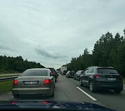 Dėl avarijos susidariusi spūstis