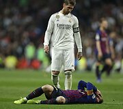 Sergio Ramosas ir Lionelis Messi