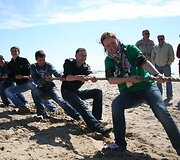 Festivalio akimirka: virvės traukimas