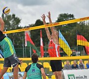 Arnas Rum&scaron;evičius blokuoja