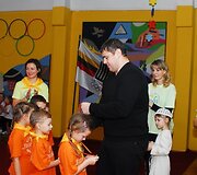 Mindaugas Mizgaitis darželinukų sporto &scaron;ventėje
