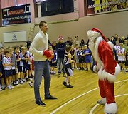 Jonas Valančiūnas Sostinės krep&scaron;inio mokyklos &scaron;ventėje