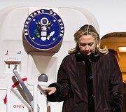 Pirmadienio vakarą į Vilnių atvyko JAV valstybės sekretorė Hillary Clinton