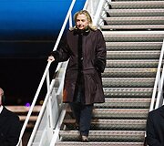 Pirmadienio vakarą į Vilnių atvyko JAV valstybės sekretorė Hillary Clinton