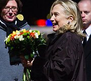 Pirmadienio vakarą į Vilnių atvyko JAV valstybės sekretorė Hillary Clinton