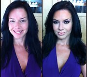 Veronica Avluv su ir be makiažo