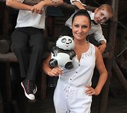 Inga Budrienė su sūnumi Mantu ir Kerniumi