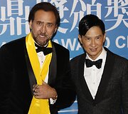 Amerikiečių aktorius Nicolas Cage'as ir kinų aktorius Nickas Cheungas